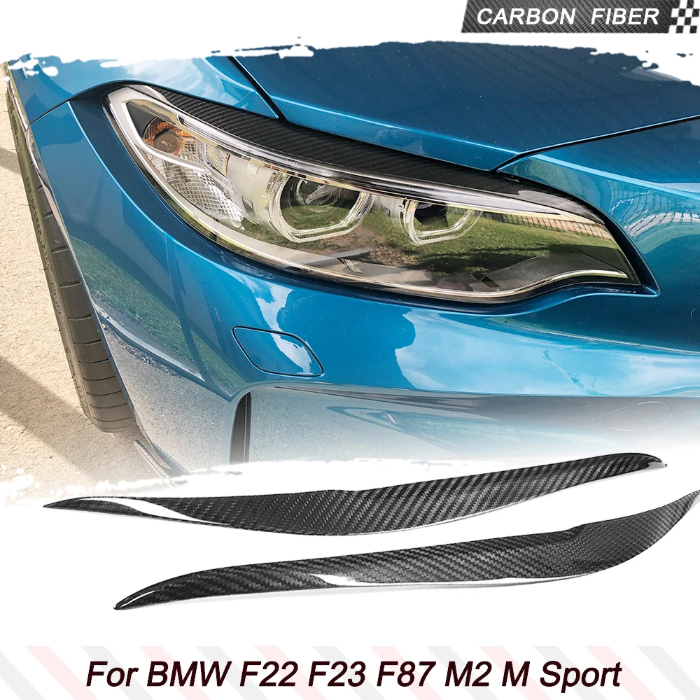 

Dry Carbon Fiber Headlight Eyelids Eyebrows for BMW F87 M2 F22 F23 220i 228i M235i M240i M Sport Coupe 14-18 Car Accessories