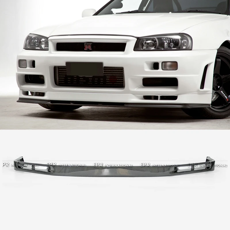 

For Nissan Skyline R34 GTR NIS Style Front Bumper Lip - Carbon Fiber Splitter 1999-2002