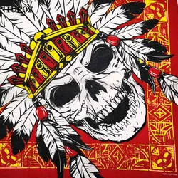 Pañuelo cuadrado de calavera para mujeres, hombres, niños y niñas, diadema de algodón 100%, nuevo diseño de Hip Hop, regalos de alta calidad