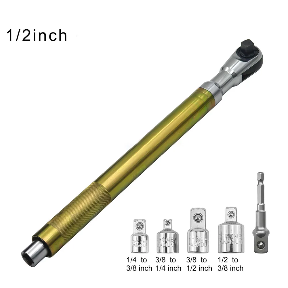 

Offset Impact- Extension Wrench Ratchet Wrench Chain Drive Wrench Extender 1/2inch W 4 Conversion Adapters Hand Tools