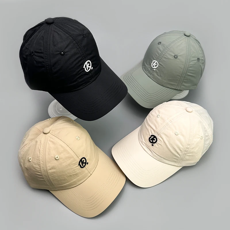 

Korean Simple Quick Drying Embroidered K Letter Baseball Hats New Men Woman Versatile Fashion Breathable Sunshade Snapback Caps