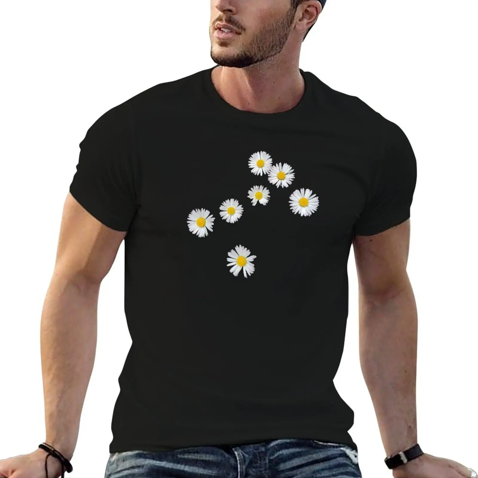 Daisies T-Shirt cotton t shirts man 100% t shirts for man slim fit man t shirt heavy cotton T-shirt