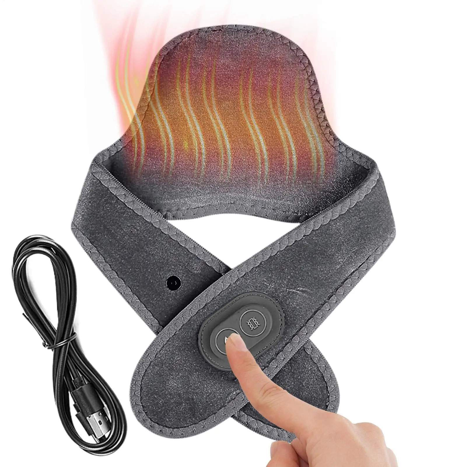 

Обертывание для шеи с подогревом, регулируемый эргономичный массажер, обогреватель для шеи, электрическая повязка с подогревом для боли в мышцах, жесткости, релаксации для мужчин