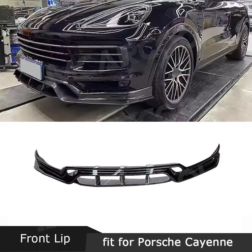 

Carbon Fiber Front Lip Bumper Chin Spoiler for Porsche Cayenne 2022 Car Bumper Guard Cover FRP Black BodyKit Car Accessories