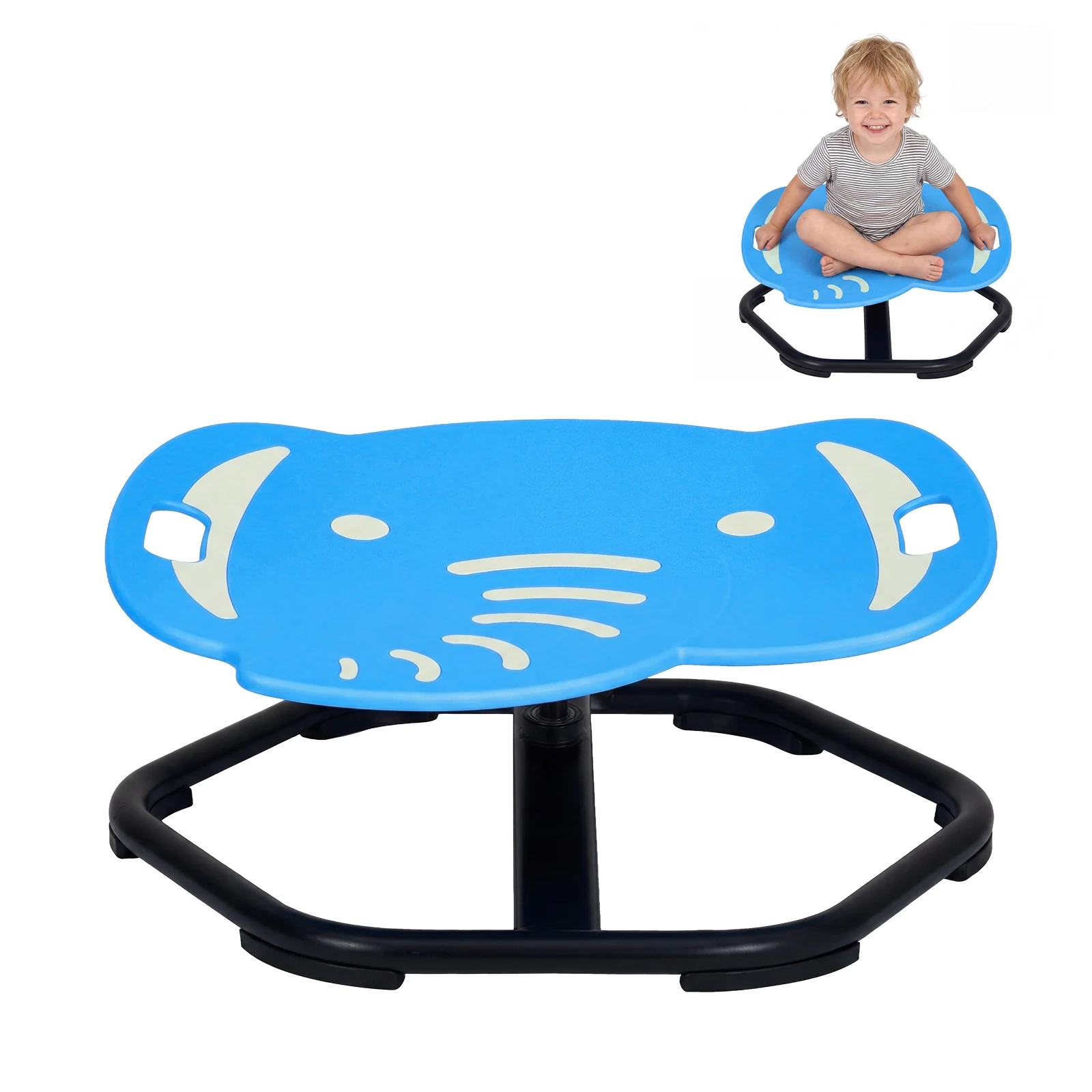 Spinning Chair for Autistic Kids,Glow-in-the-Dark Elephant Sensory Swivel Chair with Handle Design,Autism & ADHD Sensory Toy for Training Body Coordination,3+ Years,220LBS Weight Capacity