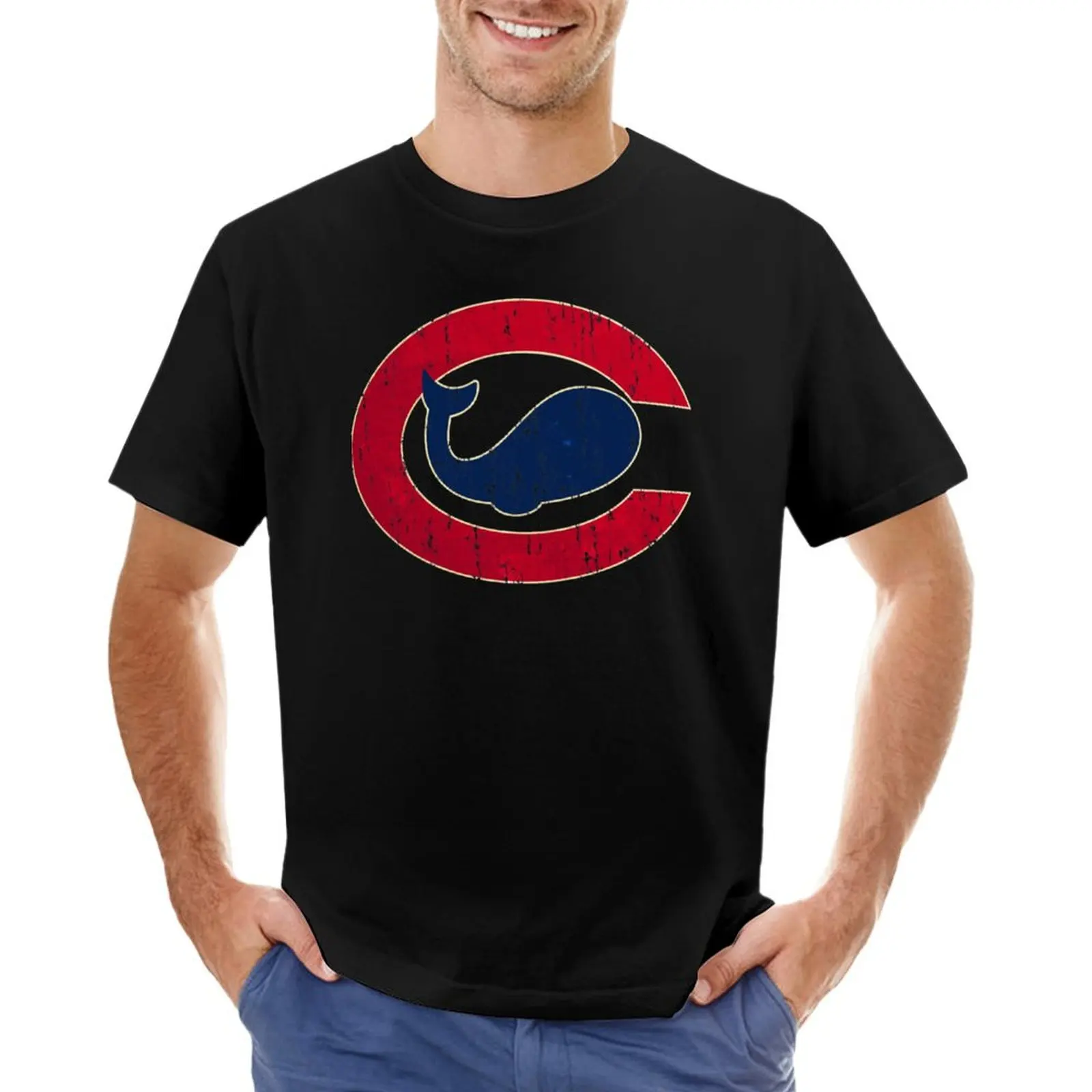 Chicago Whales T-Shirt anime figures oversized graphic tee mens fashion