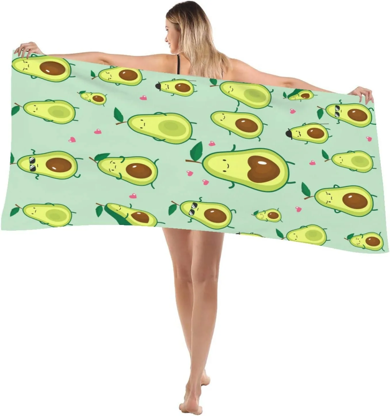 Cute Avocodo pattern Beach Towel for Family stuffs friend Gifts Quick-Dry For Bath Yoga Tourism Beach GYM Camping Swimming towel
