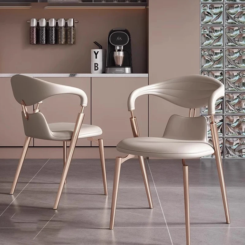 

Floor Metal Dining Chairs Nordic Luxury European Ergonomic Dining Chairs Comfortable Gaming Cadeira De Jantar Leather Decoration