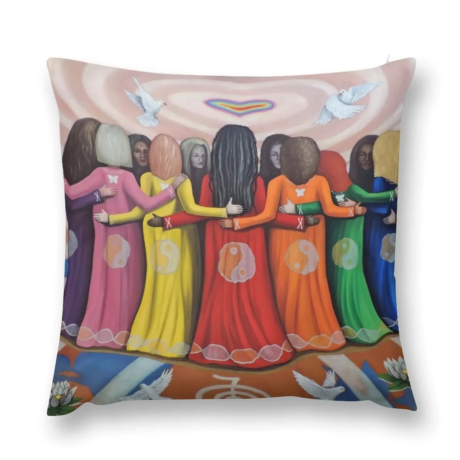 Femme: Women Healing the World Throw Pillow Sofa Cushions Covers pillows decor home Decorative Sofa Cushion pillow