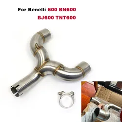 51mm Exhaust Motorcycle Muffler Middle Link Pipe Slip on Double Pipe Adapter Escape Moto For Benelli 600 BN600 BJ600 TNT600
