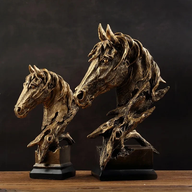 Animal Resin Ornament Horse Decoration Crafts Desktop Display Knickknacks Exhibit Sculpture Statue Figurines Statuette