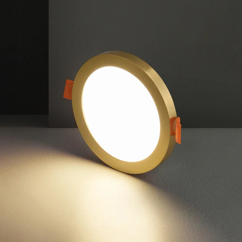 Copper ceiling lights LED ultra-thin ceiling lamp embedded without main light simple porch light corridor entrance lighting
