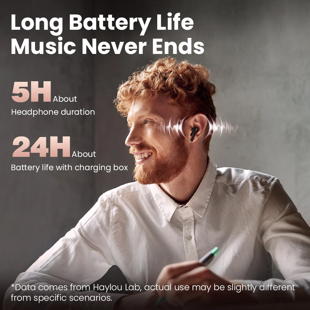 HAYLOU X1S TWS Bluetooth 5.3 Earbuds Wireless Bluetooth Headset 10mm Dynamic Driver 24h Battery Life Noise Reduction Headphones image 4