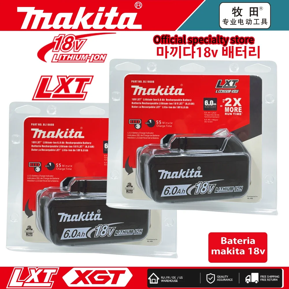 

Genuine Makita 18V Battery 6Ah BL1850B Li-ion Replacement Battery BL1850 BL1860B BL1860 BL1840B BL1830B BL1830 LXT-400 RU