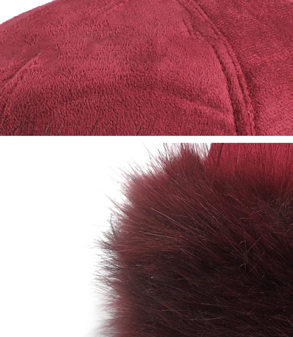 HT2849 Bombermütze Neue Dicke Warme Kunstfell Russische Mütze für Männer und Frauen Wildleder Wintermütze mit Ohrenklappen Damen Schneemütze Russische Uschanka-Mütze – Detail 7