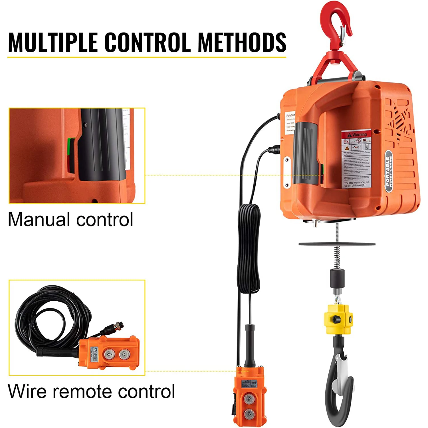 Portable Lifting Equipment 110V 500kg Mini Electric Wire Rope Hoist