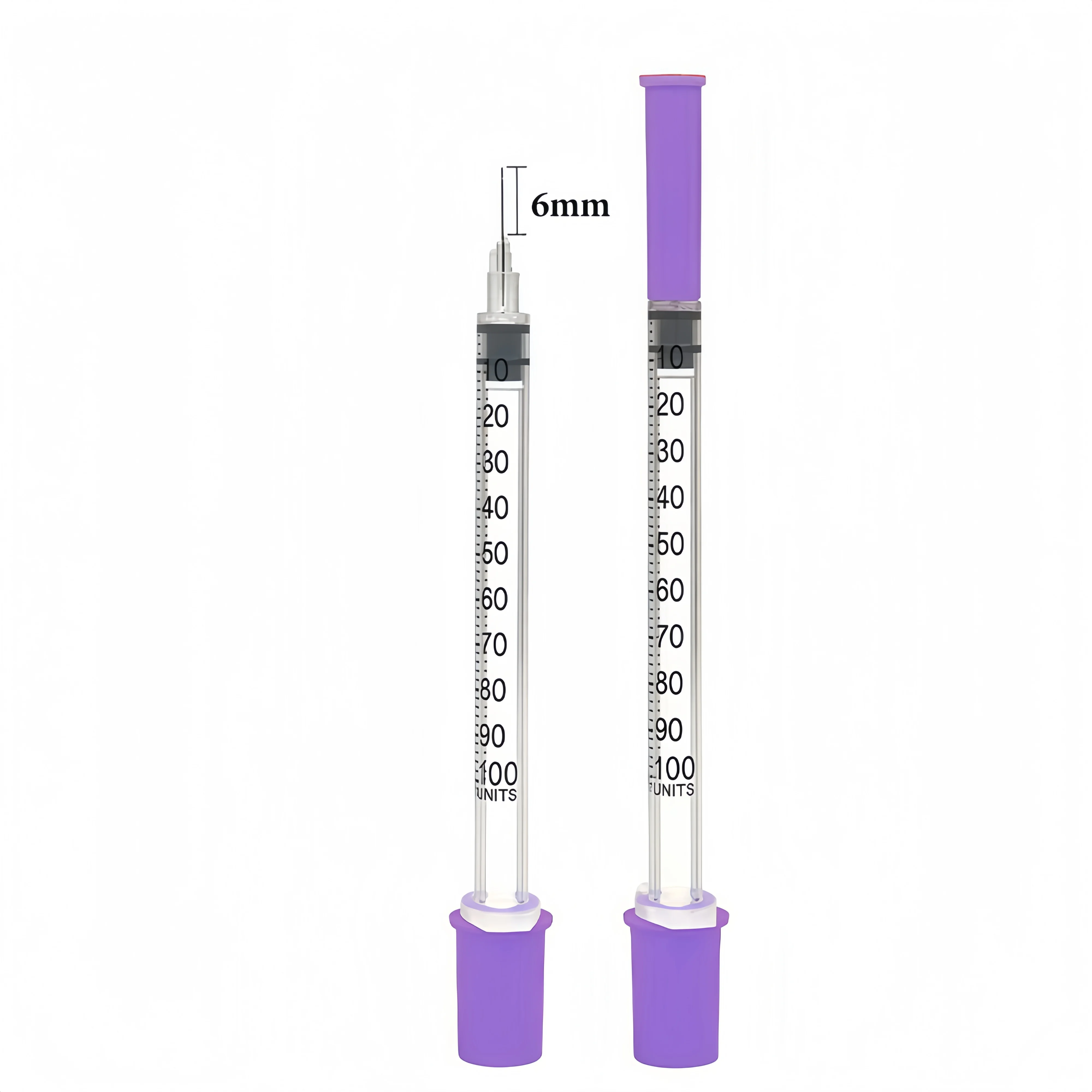 1ml 31g (6mm) Disposable Purple Plastic Veterinary Syringe, Sterile Insulin Syringe with Purple Cap and Needle, Suitable for Pets, Farm Animals, and Laboratory Use. image 6