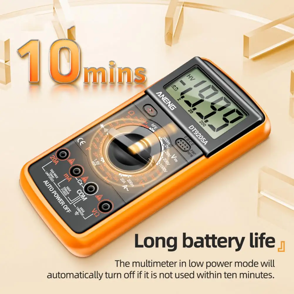 DC/AC Tester Safe Auto Range Multifunctional Ammeter Voltmeter Ohm Tester for Electrician