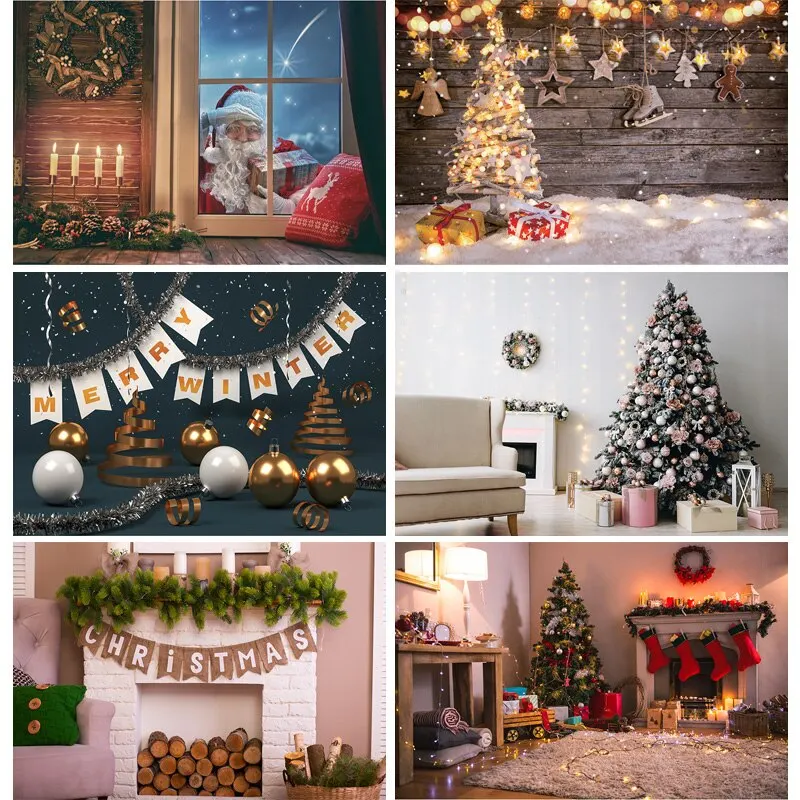 

SHUOZHIKE Art Fabric Christmas Decoration Photography Background Christmas Backdrops for Photo Studio Props 20928 SDF-03