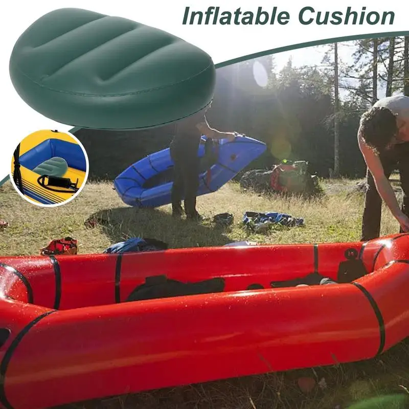 Anti Slip Kayak Seat Cushion PVC Inflatable Boat Cushion Thick Water Resistant Fishing Kayak Seat For Sit In Kayak Camping Water