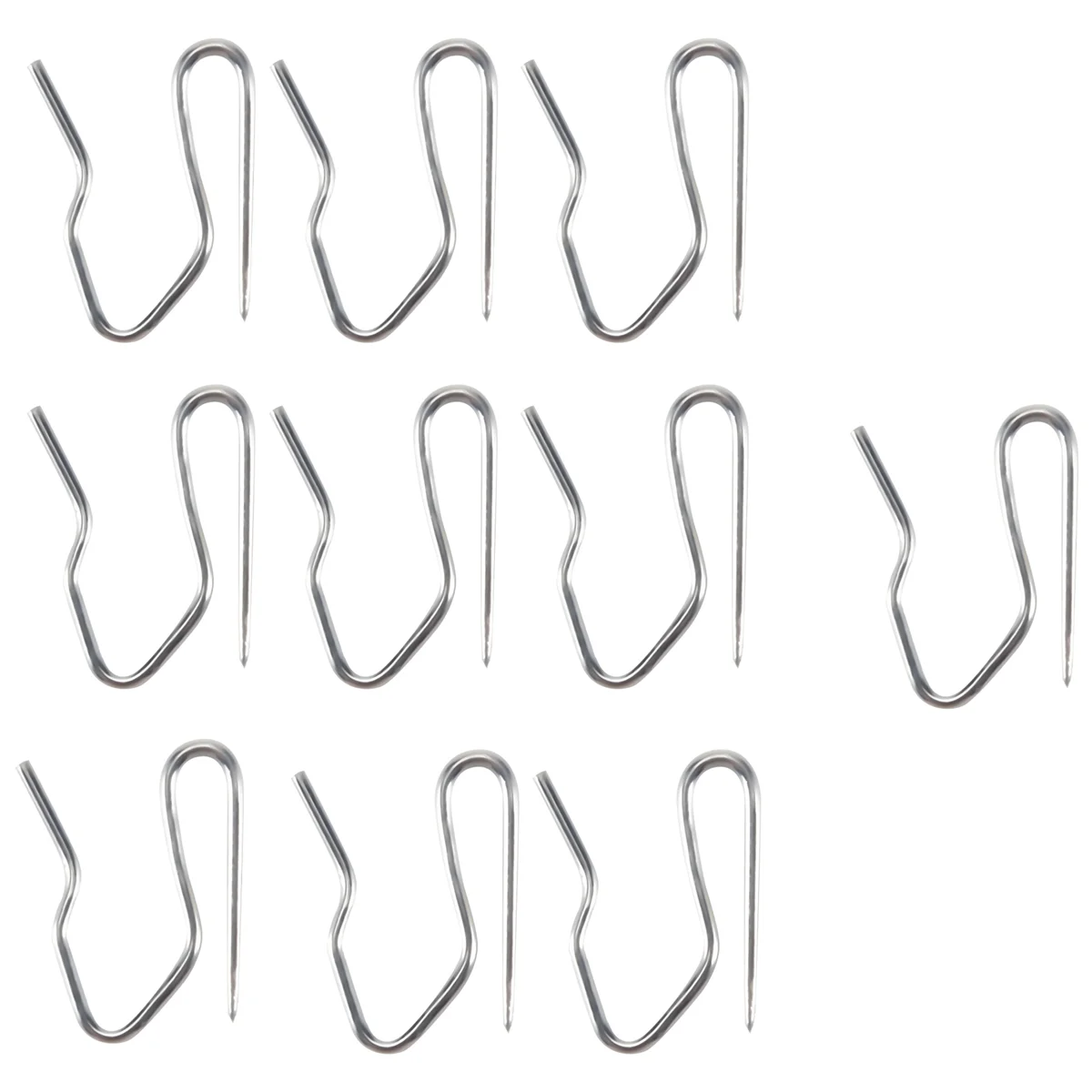 New 10pcs Curtain Drapery Pin Hooks - Silvery