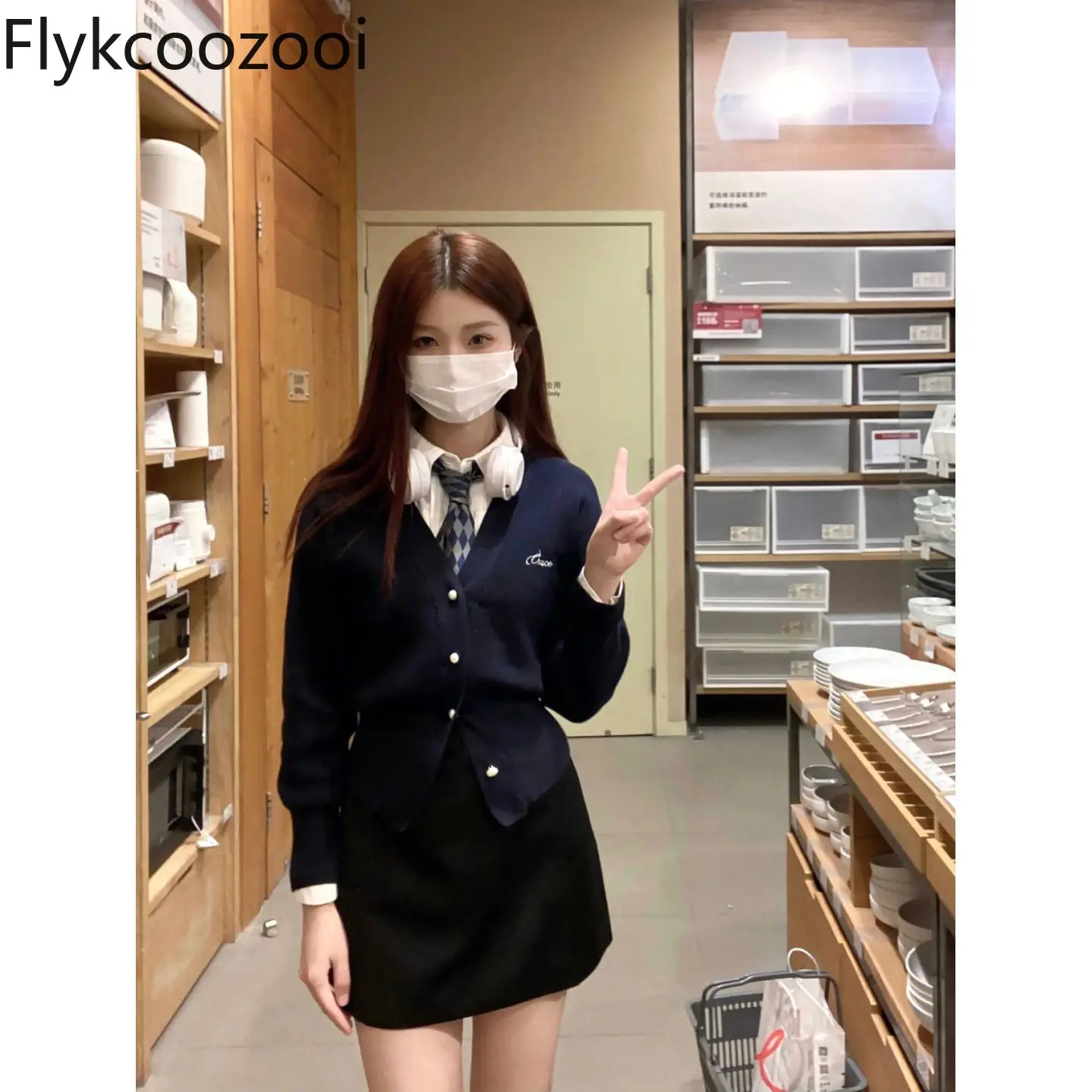 

Japanese School Style Knitted Cardigan Autumn Women's Short Waist Slimming Jacket Long Sleeve Sweater Casaco Feminino