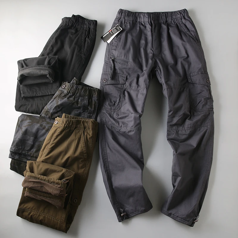 

Крутая рабочая одежда, мужские повседневные брюки с прямыми штанинами на подкладке Fce, осень-зима, модная городская удобная посадка