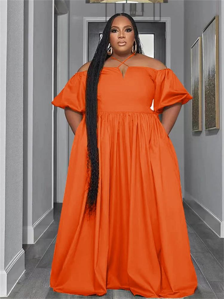 Wmstar Plus Size sukienki dla kobiet solidna letnia urocza elegancka sukienka Maxi moda stroje urodzinowe sprzedaż hurtowa Dropshipping