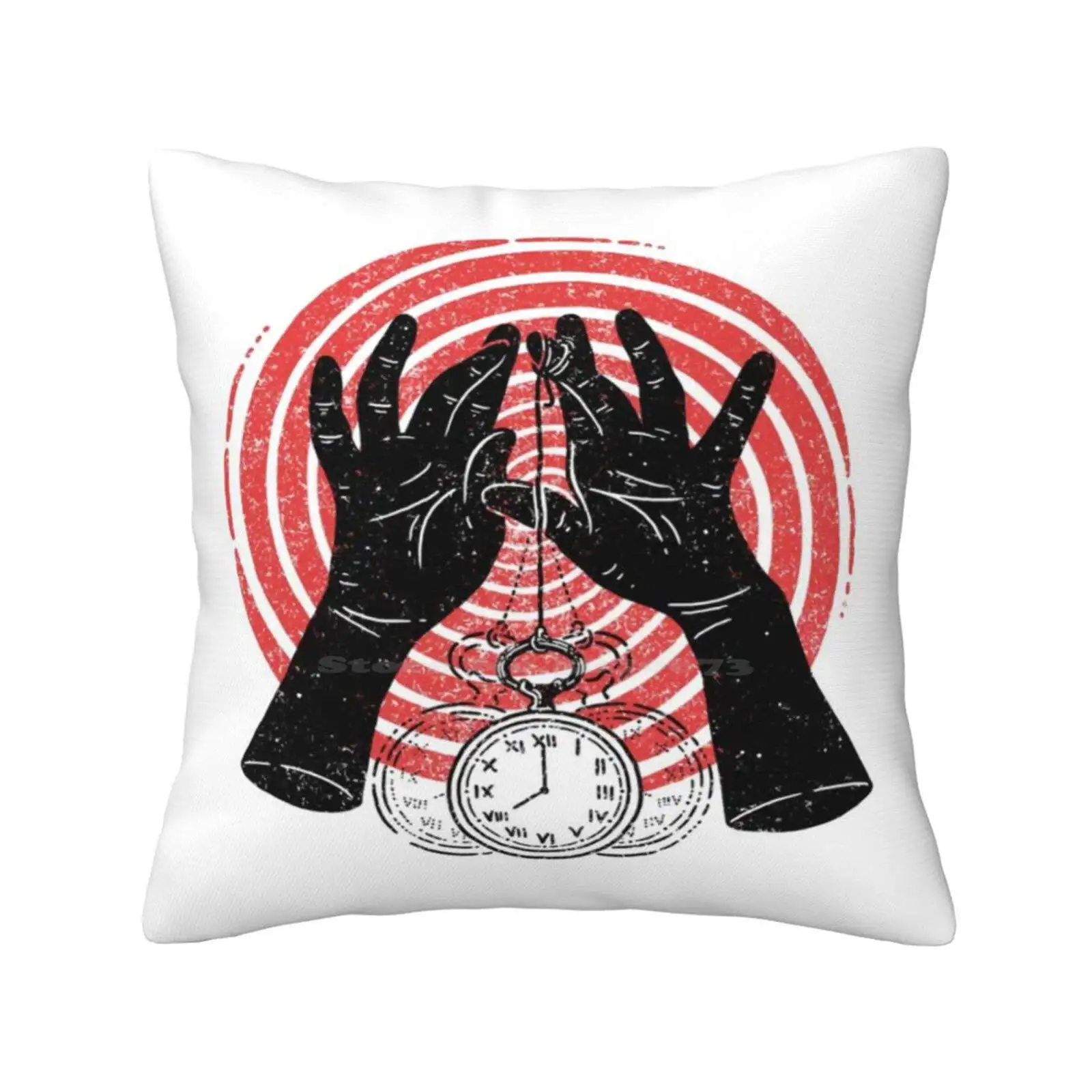 Hypnotise Home Sofa Car Cushion Cover Pillowcase Dark Hand Hypnosis Circle Hypnotise Sleepy Magic Tattoo Style Vintage