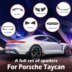 Body Kits  carbon fiber Front Lip Rear Spoiler Side Skirts Diffuser For Porsche Taycan RWD 4S Turbo S rear lip / trunk 2019-up