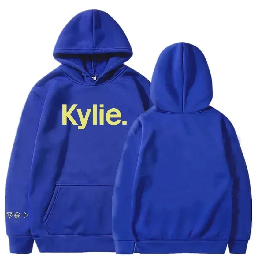 كايلي مينوغ المغني طباعة الخريف والشتاء أزياء الرجال هوديي في الهواء الطلق اليومية الدافئة عارضة ملابس رياضية فضفاضة الكبار البلوز