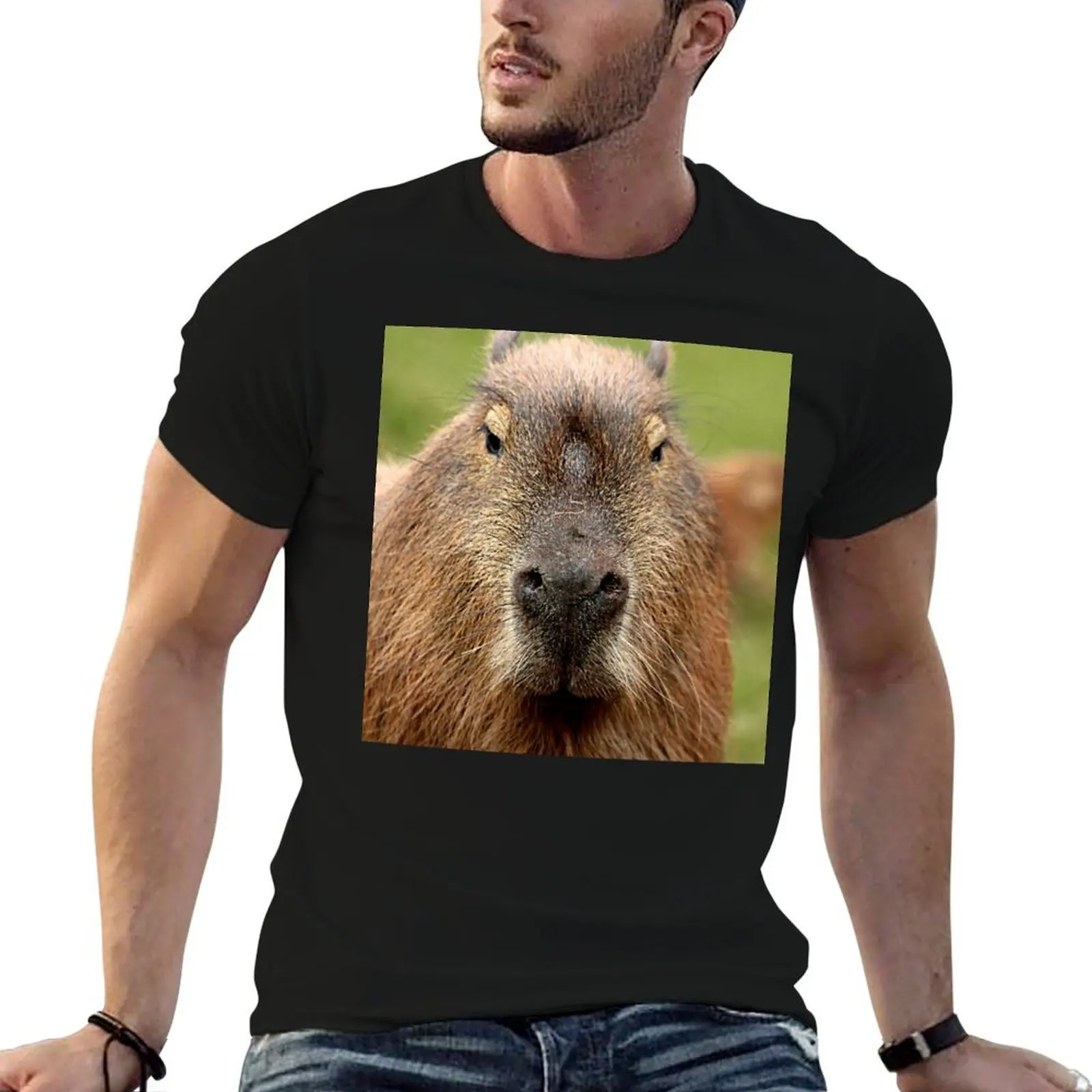 Portrait of a rather handsome capybara T-Shirt Luxury man affliction shirts sweat shirts, men