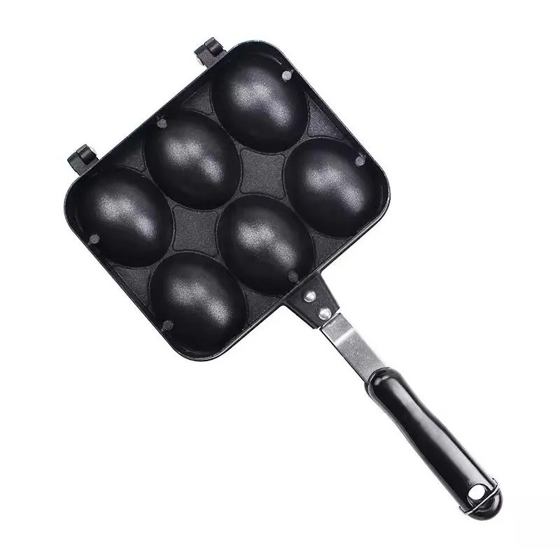 

6 Hole Cooking Cake Pan Cast Iron Omelette Pan Non-Stick Cooking Pot Breakfast Egg Cooker Cake Mold Kitchen Cookware Kitchenware