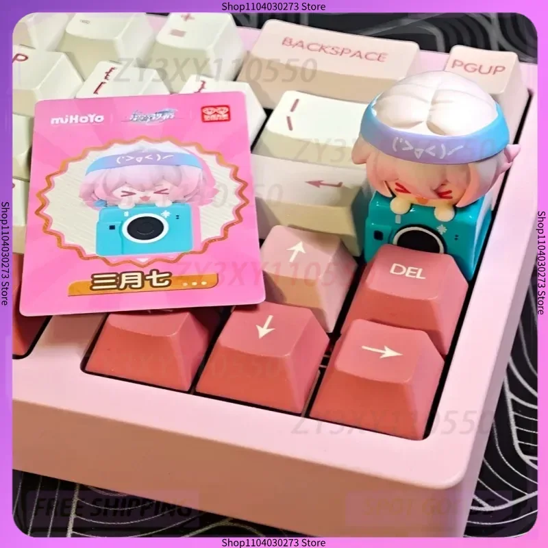 

Mihoyo Honkai Star Trail Limited Edition Q Version V2 Aventurine Keycaps Custom Cute Dr. Соотношение Маленькая фигура 7 марта Крышка ключа