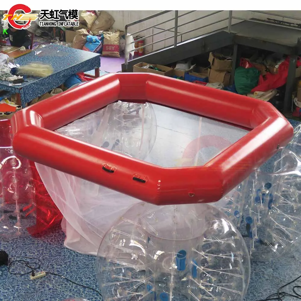 Piscina inflável de 3x3m com rede para natação, projeção de água-viva, novo design, piscina flutuante no mar para venda