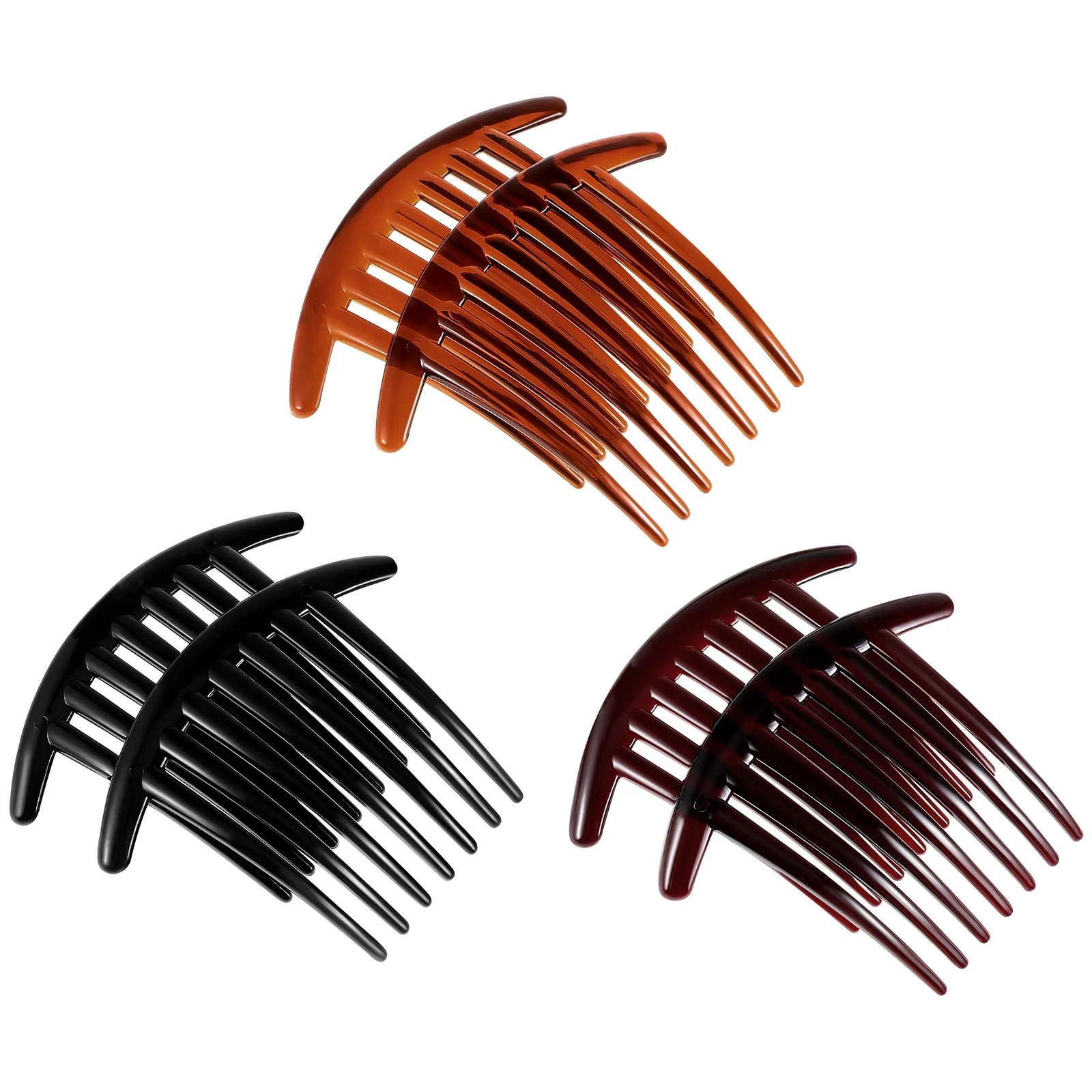 

6 Pcs Seven-tooth Comb Smooth Edges Hair Combs for Women Tool Event Accessory Plastic French Twists Girls