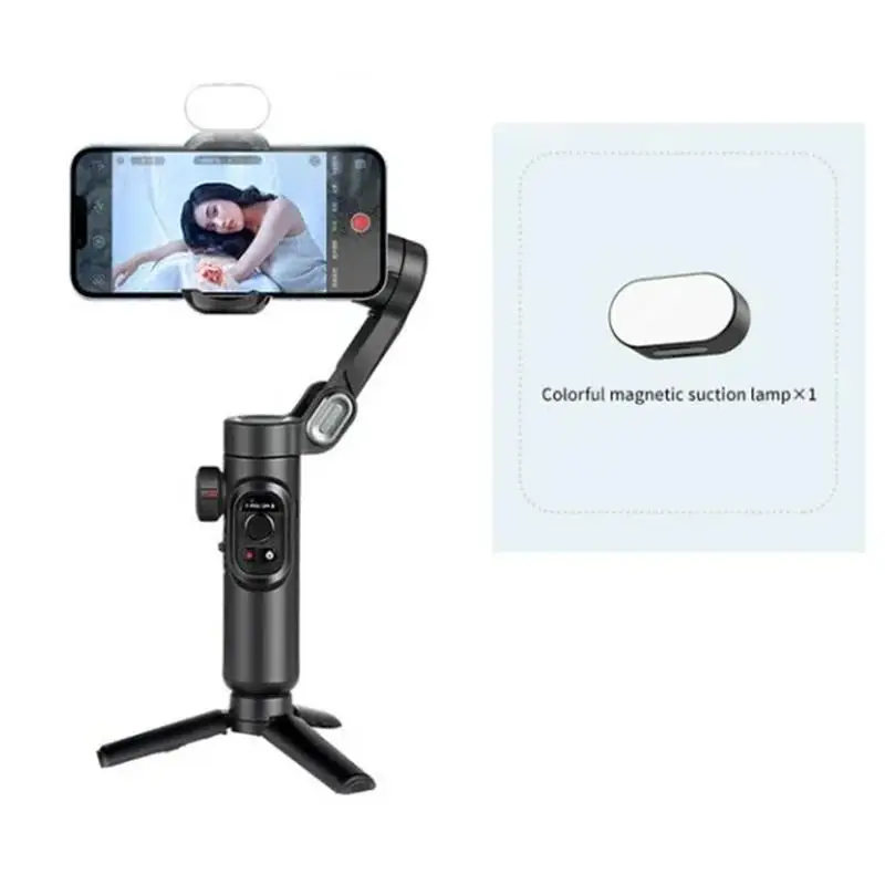 To A+ 3-Axis Handheld Gimbal Stabilizer for Smartphone with Fill Light for iPhone Android Face Tracking Tiktok Vlog Smart XE