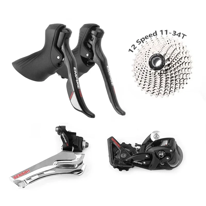 SENSAH EMPIRE 2*12 Speed Bicycle Carbon Fiber Rear Derailleur Kit Road Mtb Bike Shifter Brake Lever Shifter Groupset