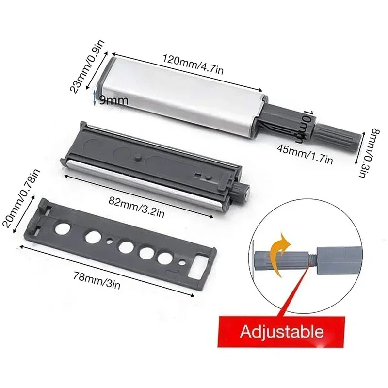 1/3 confezioni Push To Open Hardware per armadio Chiusure a spinta magnetiche per armadi Chiusura a scatto con rilascio porta con magnete per mobili