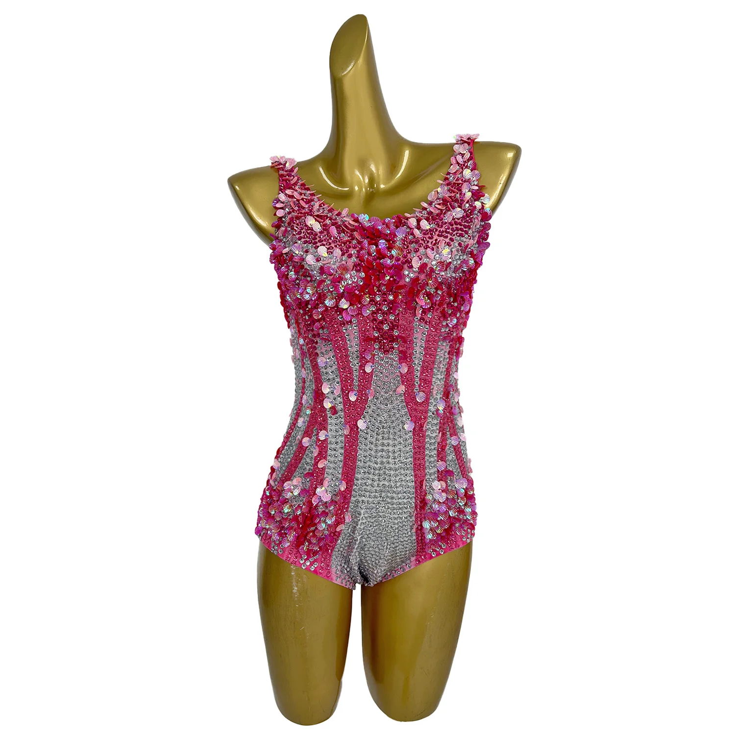 

Роскошное женское платье Jinmeimei с блестящими красными стразами, облегающие шорты, сексуальное платье для выступлений на сцене, тематическое платье для вечеринок