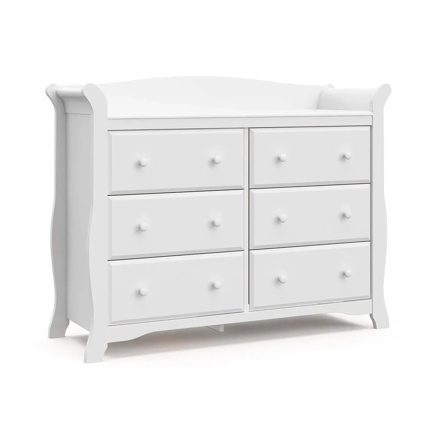 Avalon 6 Drawer Double Dresser (White) – Dresser for Kids Bedroom, Nursery Dresser Organizer, Chest of Drawers for Bedroom with