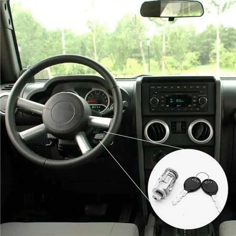 [Top Store!! ] 10X Ignition Key Switch Cylinder Lock With Keys For Voyager Dodge Jeep Cherokee 5003843AB 5003843AA
