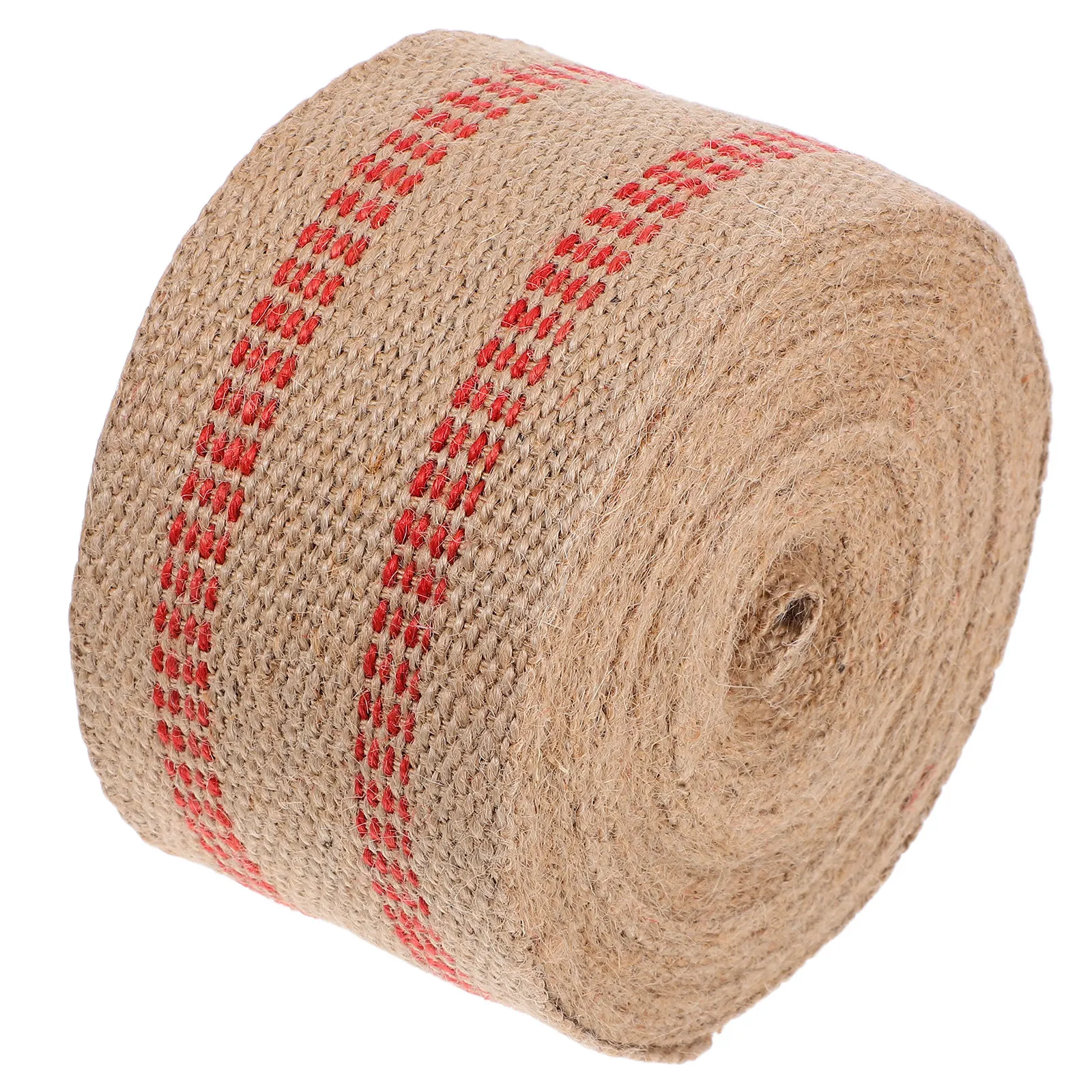 

1 Roll Jute Webbing Red Stripes Rustic Upholstery Webbing Chair Repair Strap DIY Craft Ribbon Natural Material Replacement Tape