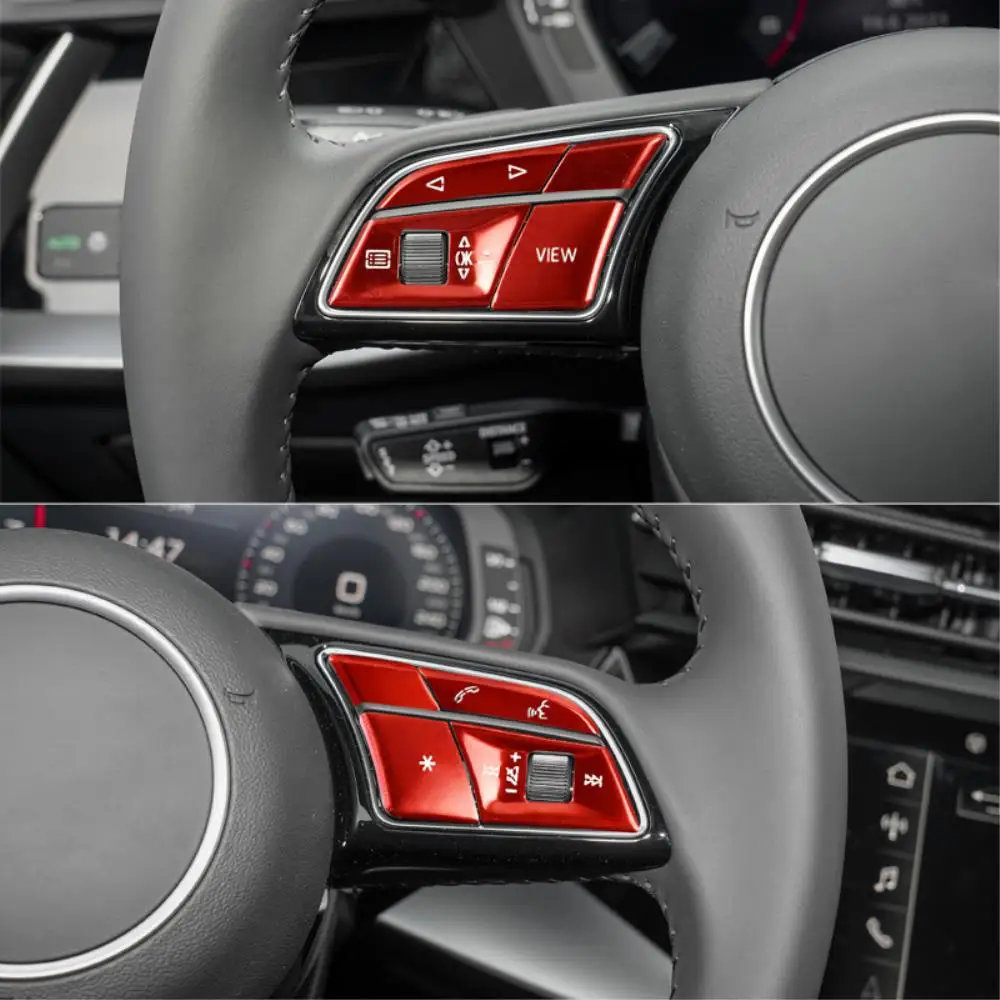 Car Upgrade For Audi A4 A5 S4 S5 S3 2020-2021 Aluminum Alloy Steering Wheel Buttons Sequins Cover Trim Interior Styling