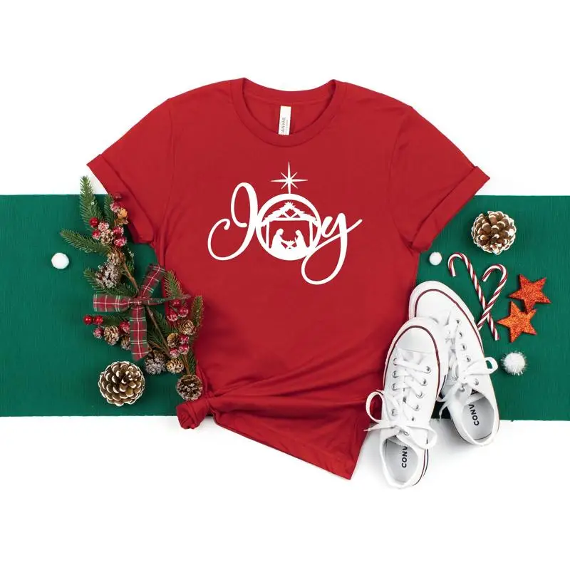

Joy Nativity T Shirt Christmas Matching Merry Family