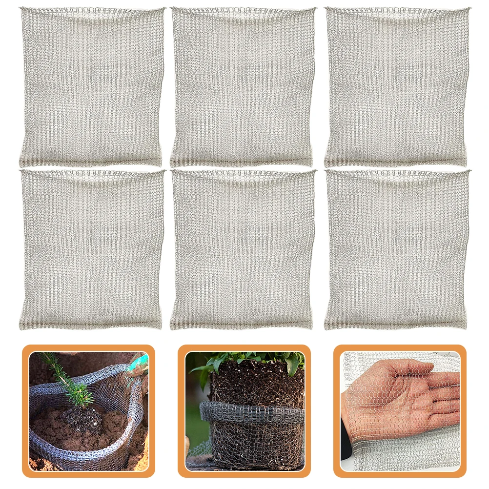 

6 Pcs Plants Insect Net Bag Root Guard Baskets Protective Mulch Protectors Silver