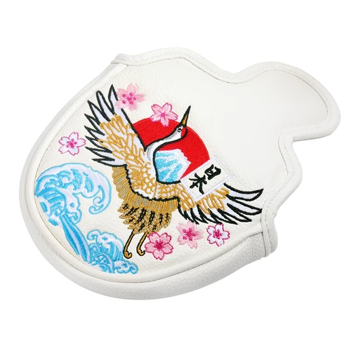 Imagen 2 del producto Grúa Japón bordado cierre magnético centro con eje mazo de Golf Putter cubierta para la cabeza hoja de Golf Putter cubierta