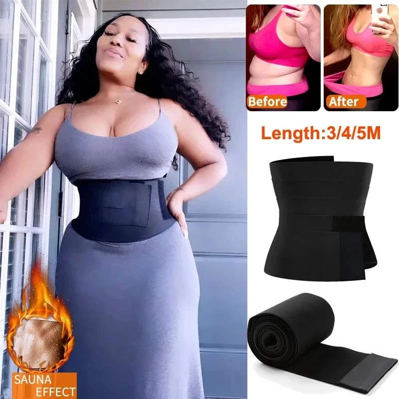 Women Bandage Waist Wrap Trainer Shaperwear Belt Slimming Tummy Belt Snatch Me Up Corset Body Shaper Stretch Bands One Size