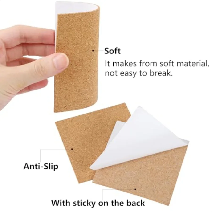 صفائح الفلين ذاتية اللصق 4 "x 4" لتقوم بها بنفسك الوقايات مجلس المربعات دعم البلاط حصيرة مع لاصق قوي مدعومة لوحة حائط صغيرة Pac #4