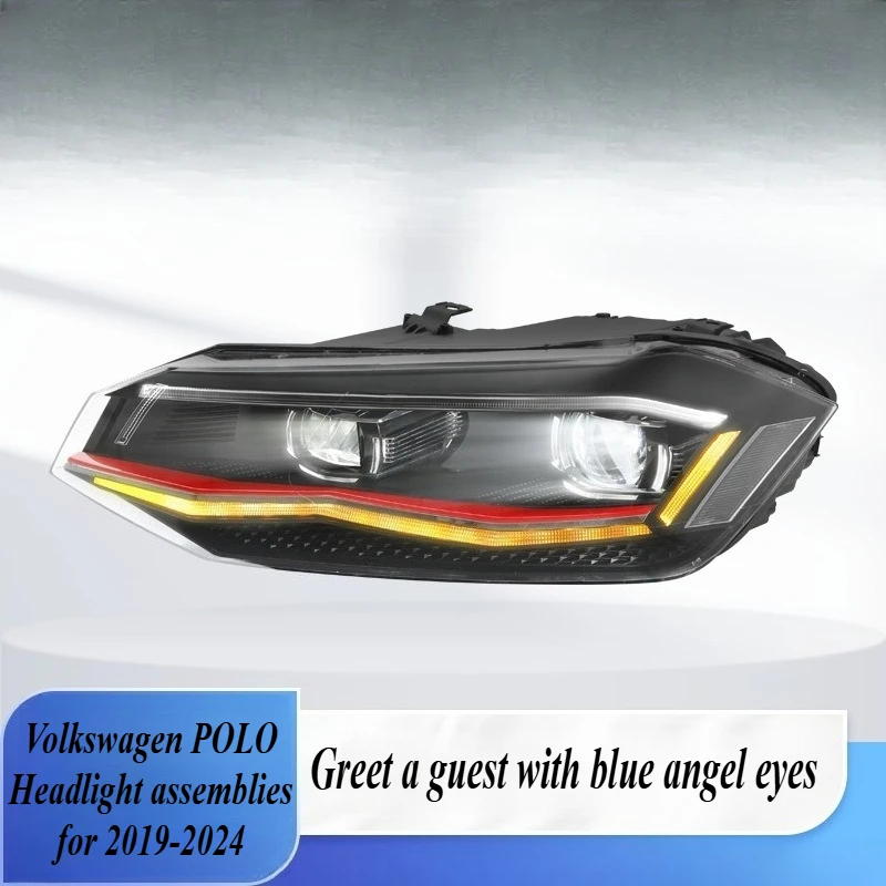 

For Volkswagen Polo 2019-2024 LED Headlights Assembly with DRL and Projector Lens Direct Fit Replacement Exterior Upgrade Parts